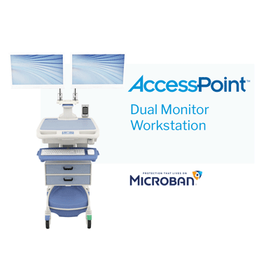 AccessPoint Dual Monitor Workstation on Wheels