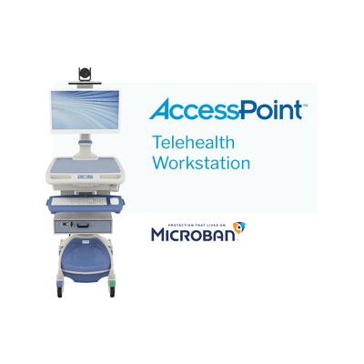 AccessPoint Telehealth workstation on wheels