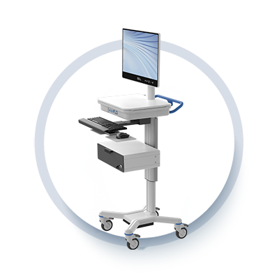 workFLO® 带轮单显示器工作站