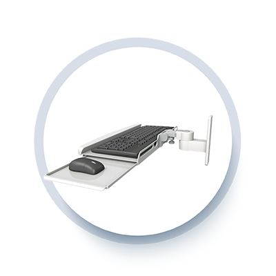 AccessMount Keyboard Tray: Conveniently stowed, stand-alone keyboard tray 