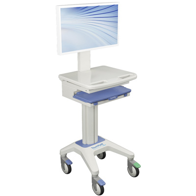 workFLO Single Monitor Workstation on Wheels