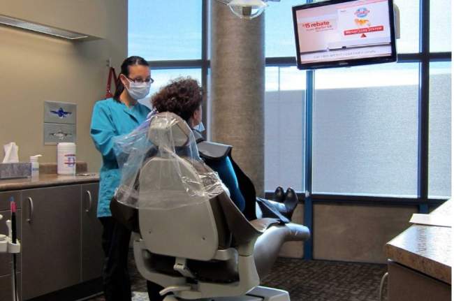 patient in dental operatory chair