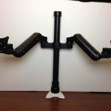 Custom Dual Ultra 180 Pole Monitor Mount on Desk