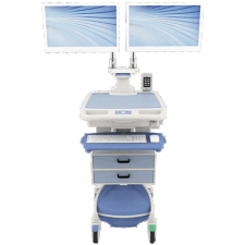 AccessPoint Dual Monitor Workstation on Wheels