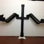 Custom Dual Ultra 180 Pole Monitor Mount on Desk