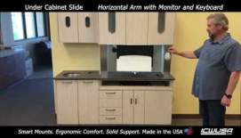 Embedded thumbnail for Under Cabinet Slide - Horizontal Arm with Monitor and Keyboard 4k