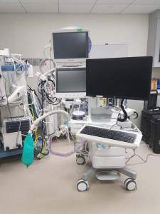 180 Wall Workstation Mounted to Cart