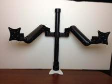 Custom Dual Ultra 180 Pole Monitor Mount on Desk